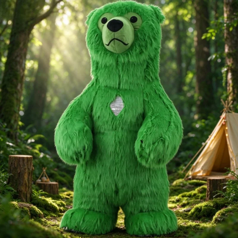 Furry Green Bear Inflatable Ma - Costumes review and price