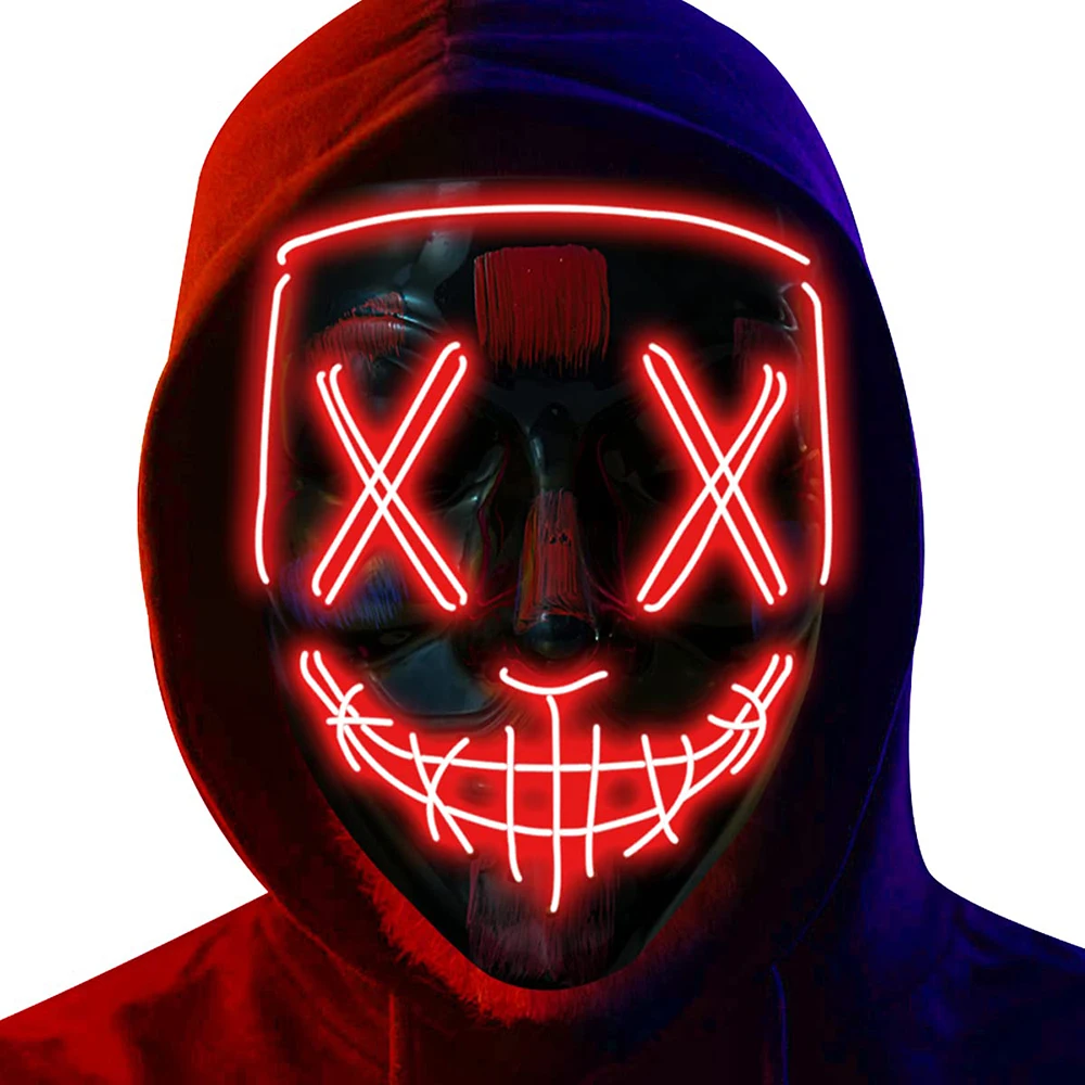 Adult Kids  Halloween Neon Led - Led Purge Mask Halloween review and price