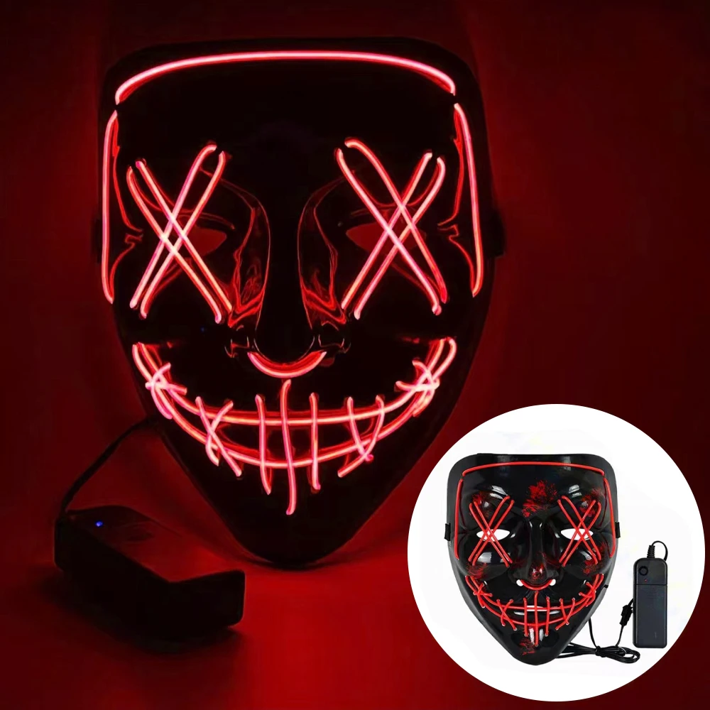 Adult Kids  Halloween Neon Led - Led Purge Mask Halloween review and price