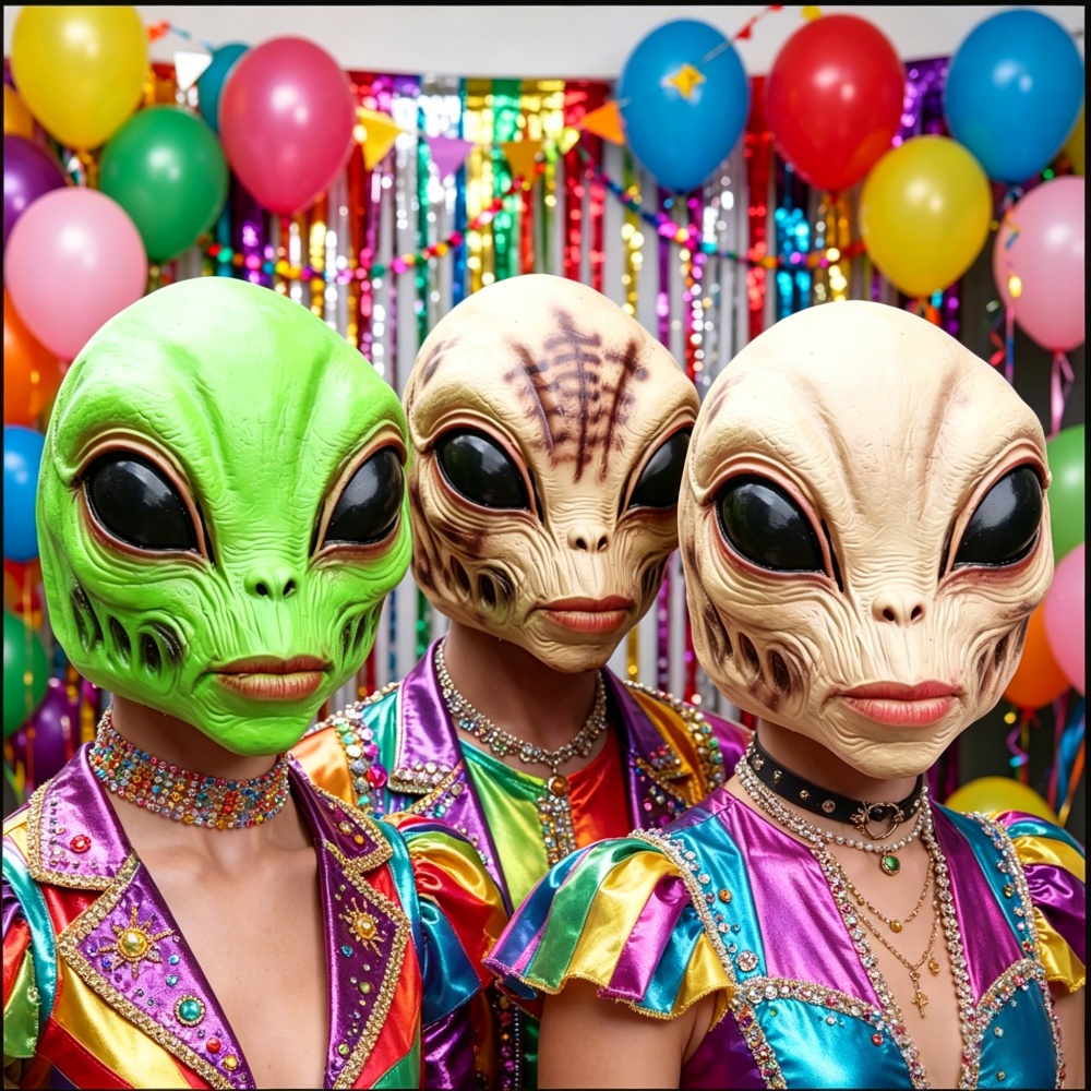 Halloween Alien Mask Party Cos - Latex Alien Mask Realistic review and price