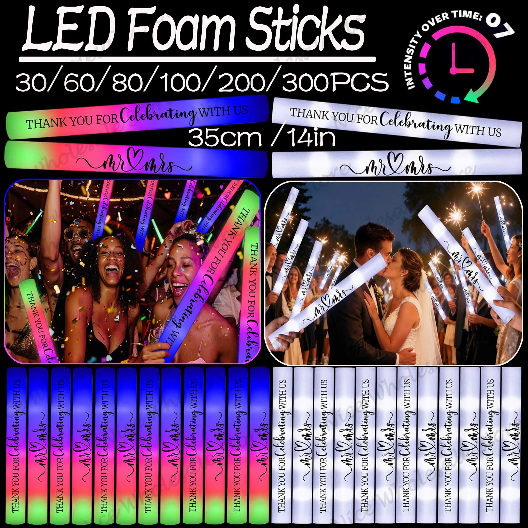 Bulk LED Glow Sticks 100-30PCS - Flashing Led Foam Sticks Party review and price