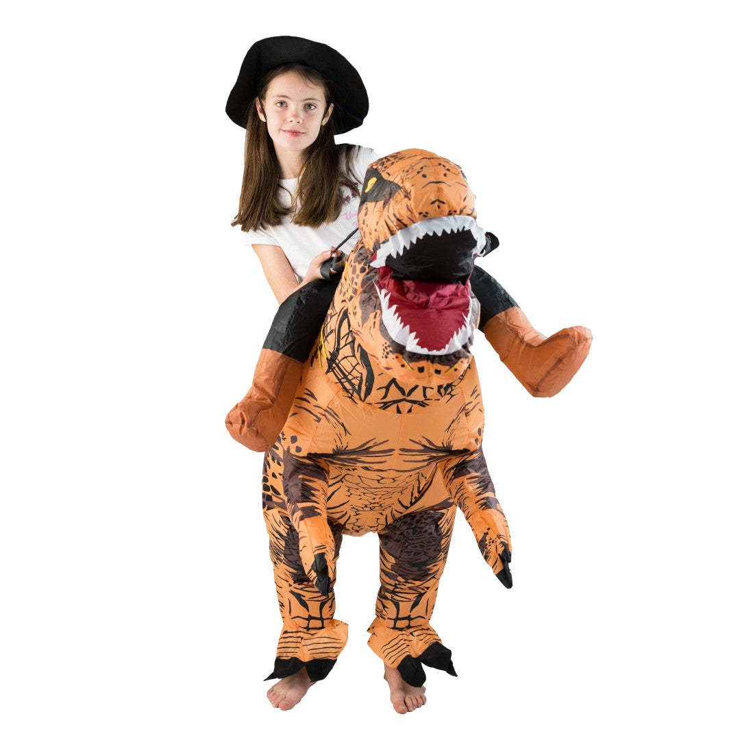 Adult Funny Riding Brown Dinos - Inflatable Dinosaur Costume Adult review and price
